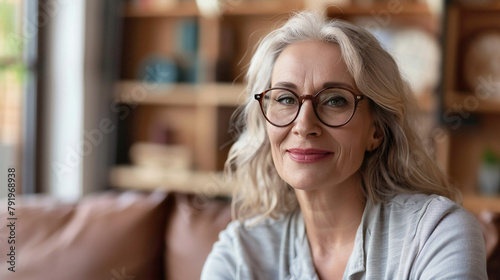 Mature Woman Thoughtfully Reviewing Financial Documents While Planning For A Comfortable Retirement photo