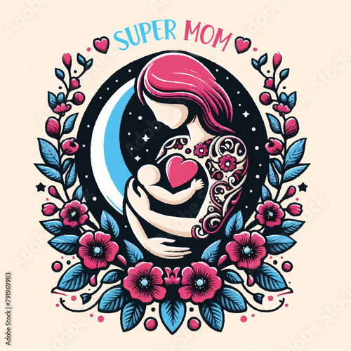 Mother's Day Vector, Cherishing Precious Moments with Mom, abstract floral background