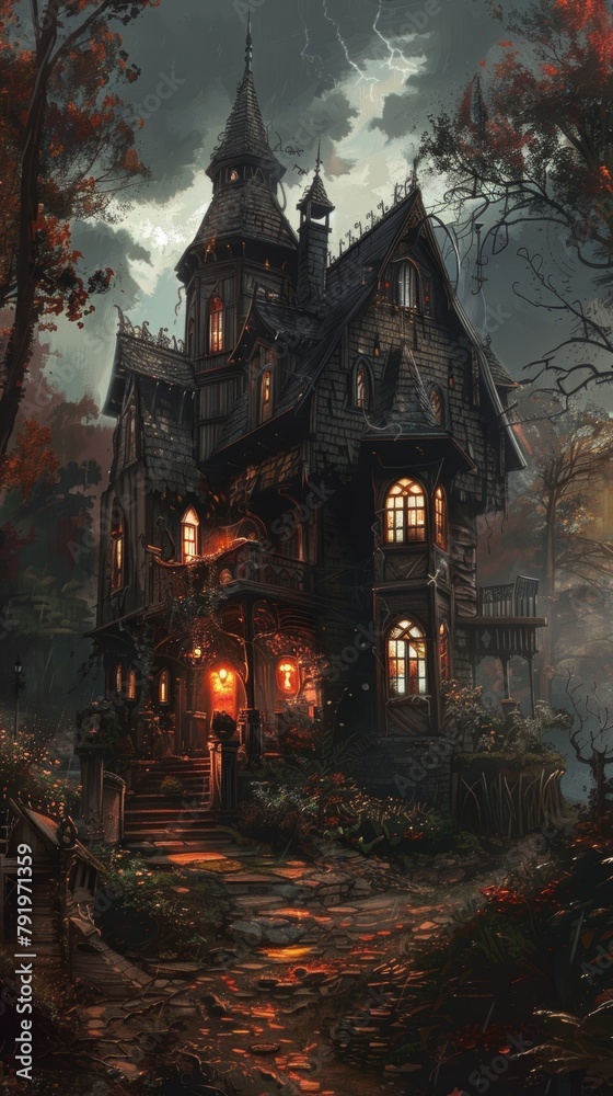 Victorian Mansion At Twilight Victorian Mansion At Twilight