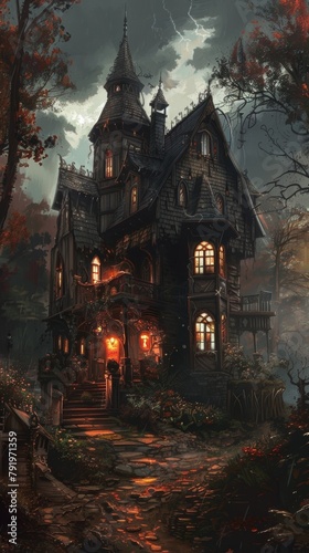 Victorian Mansion At Twilight