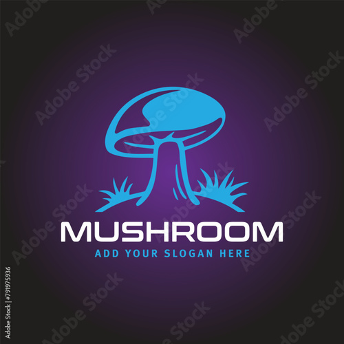 mushroom logo design vector