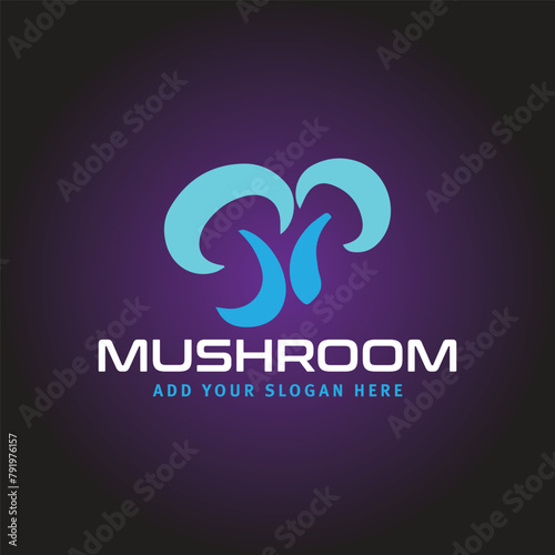 mushroom logo design vector