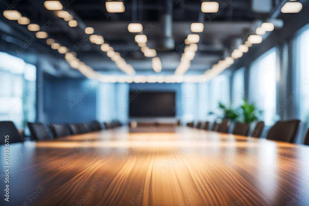 blurry table with blurred empty modern conference business meeting Room interior blurry table with blurred empty modern conference business meeting Room interior