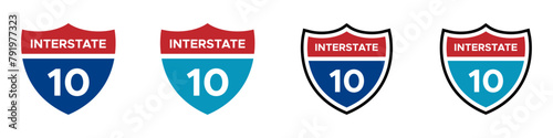 Interstate 10 highway vector signs
