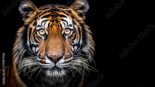   A tight shot of a tiger's eye against a black backdrop, revealing just that single gaze for the camera © Viktor