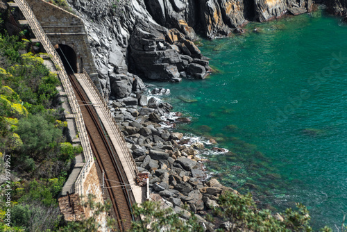 Railroad in Cinque Terre, Italy