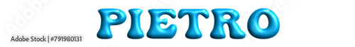 Pietro - light blue color - name - three-dimensional effect tubular writing - Vector graphics - Word for presentations, greetsabrinaings, banners, card, prints, cricut, silhouette, sublimation
