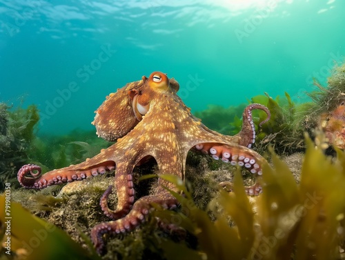 common octopus Octopus vulgaris undewater, Wildlife animal photo