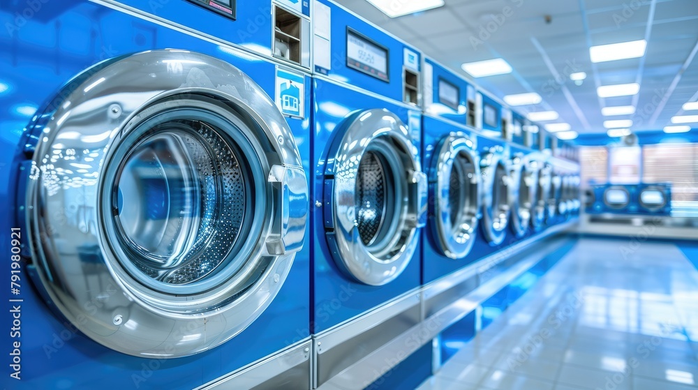 a row of washing machines are lined up in a laundromat a row of washing machines are lined up in a laundromat
