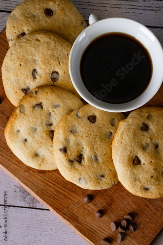 cookie, café, lanche, chocolate photo