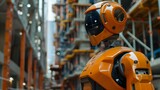 Industrial robots assist with construction tasks and transportation on job sites. Concept Industrial robots, Construction automation, Job site technology, Robot assistance, Transportation innovation