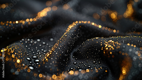 Wet textile with water drops