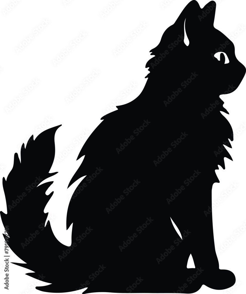 Ragamuffin Cat silhouette