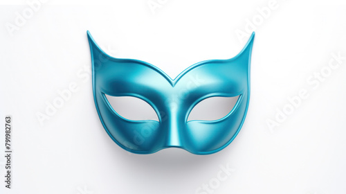 Stylish Turquoise Masquerade Mask in 3D Rendering: Vibrant Carnival Celebration