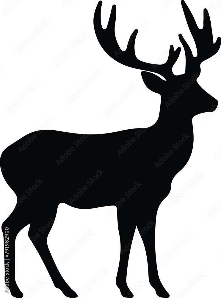 Obraz premium Reindeer silhouette