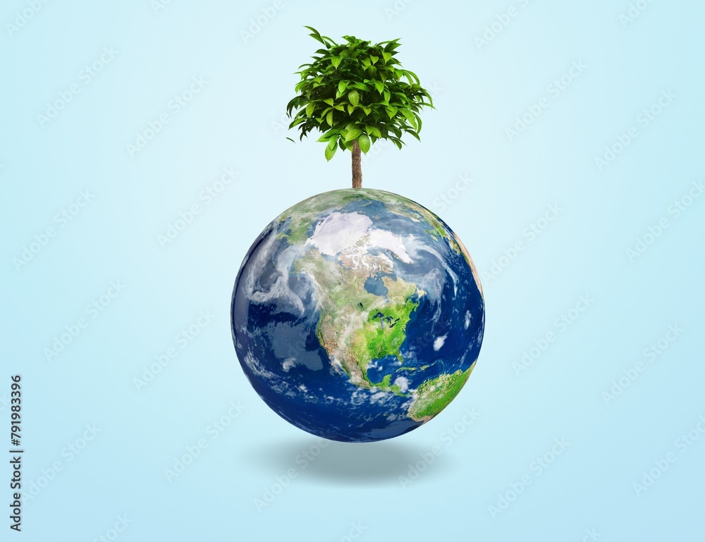 Invest in planet. Ecology concept. globe map with tree Invest in planet. Ecology concept. globe map with tree