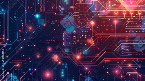 Digital background. Can be used in the description of network abilities, technological processes, digital storages, science, education, etc.
