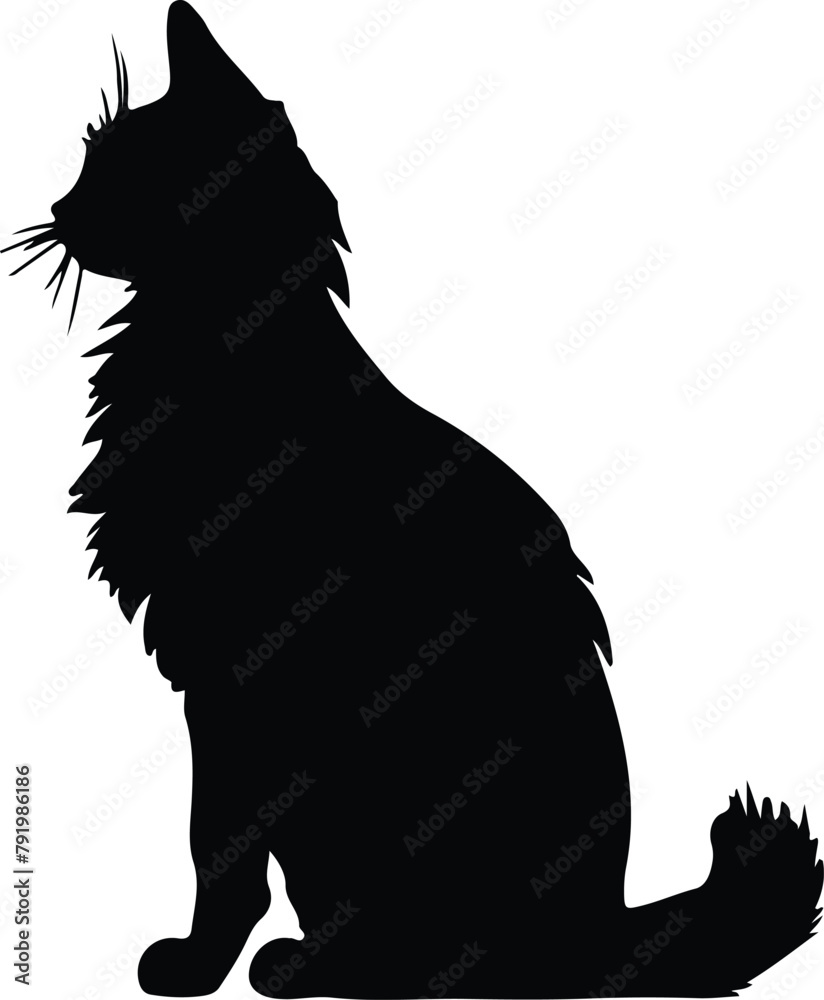 Turkish Angora Cat silhouette