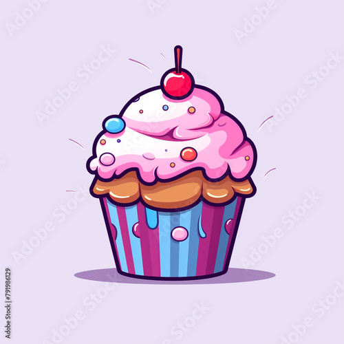Cupcake in cartoon and pixel style сreated with Generative Ai