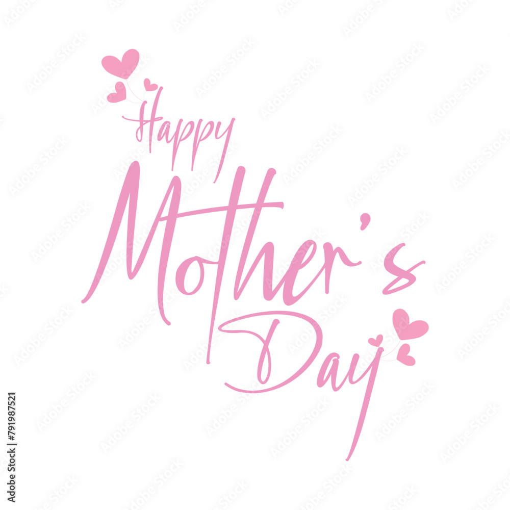 Mother's day Vector symbols of love in shape of heart for greeting card design, logo