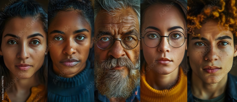 A Diverse Collage of Human Faces Representing Different Genders, Races, and Ages. Concept Diversity, Portraits, Equality, Human Faces, Inclusion A Diverse Collage of Human Faces Representing Different Genders, Races, and Ages. Concept Diversity, Portraits, Equality, Human Faces, Inclusion