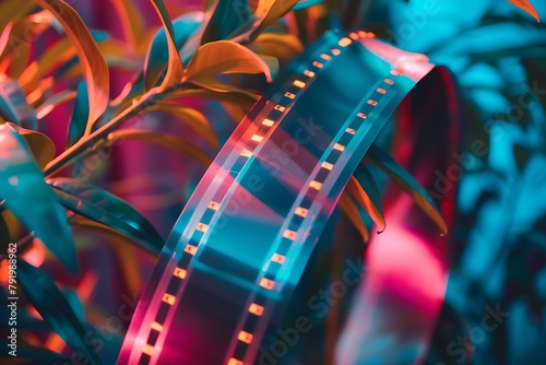 Film roll with gradient lighting  generated by AI