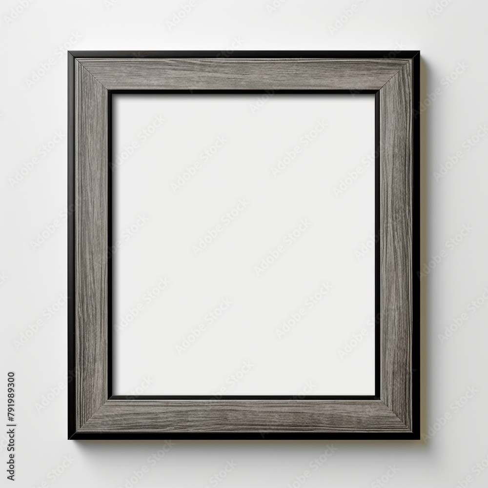 small simple square empty photo frame with black wood border without background сreated with Generative Ai small simple square empty photo frame with black wood border without background сreated with Generative Ai