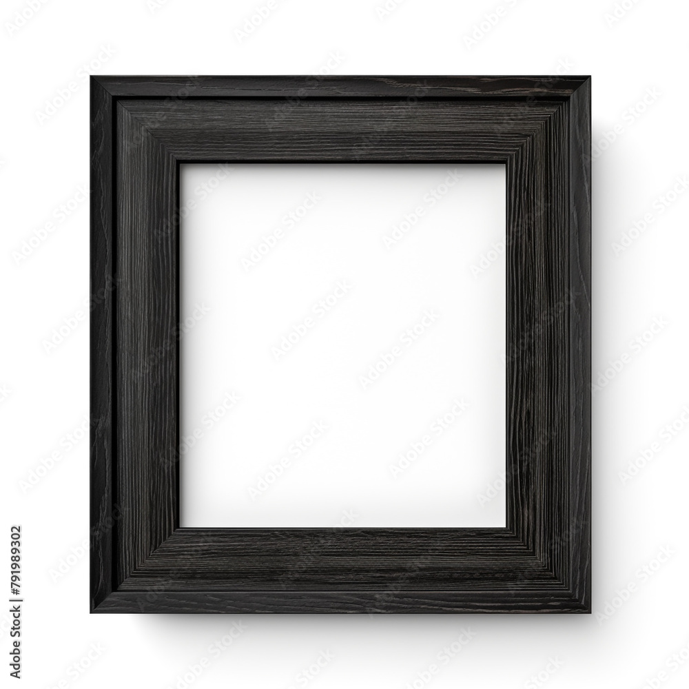 small simple square empty photo frame with black wood border without background сreated with Generative Ai small simple square empty photo frame with black wood border without background сreated with Generative Ai