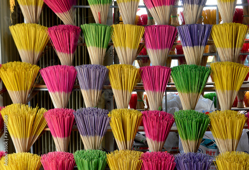 Incense sticks for sale in the incense village, Thuy Yuan, Vietnam