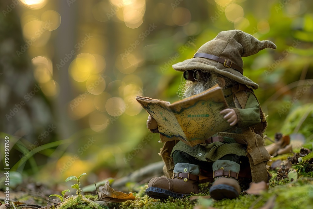 Obraz premium Explorer in a forest