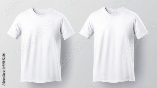 White t-shirt mockup front and back showing different angles of shirt can be used for multipurpose