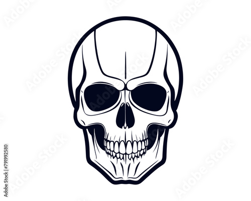 Robots head design. humanoid skull, cyborg, smart machine vector illustration. Robot skeleton concept for symbols or tattoo templates