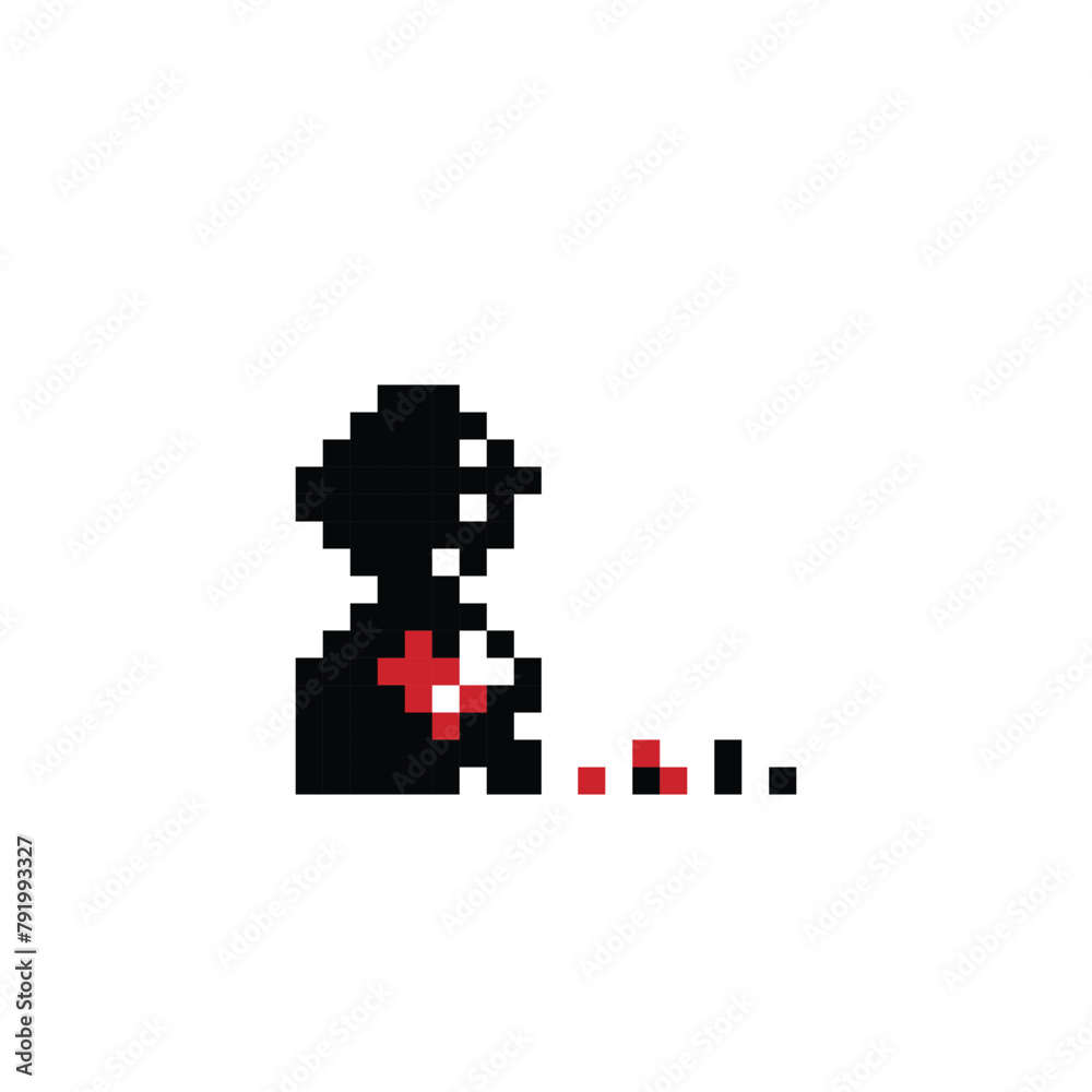 Vector minimal pixel art cartoon depressed sad broken heart feeling alone mood concept. Pixel art,vector,depress,unhappy,heart broken,sad concept bad love idea. Vector minimal pixel art cartoon depressed sad broken heart feeling alone mood concept. Pixel art,vector,depress,unhappy,heart broken,sad concept bad love idea.