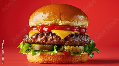 Hamburger with Lettuce, Tomato, and Cheese © Fotograf