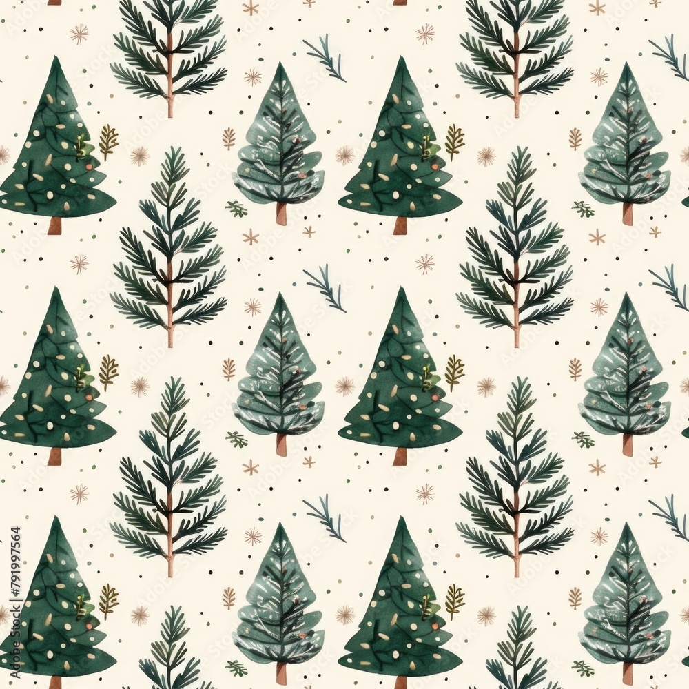 Christmas Trees and Snowflakes Pattern Christmas Trees and Snowflakes Pattern