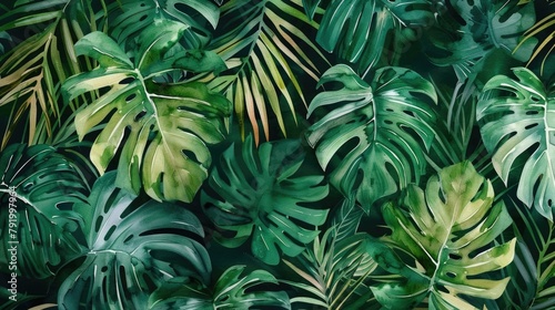 Wallpaper Mural Group of Green and Yellow Leaves Torontodigital.ca