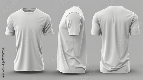 White t-shirt mockup front and back showing different angles of shirt can be used for multipurpose photo