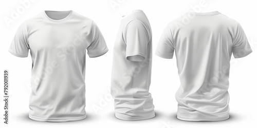 White t-shirt mockup front and back showing different angles of shirt can be used for multipurpose photo