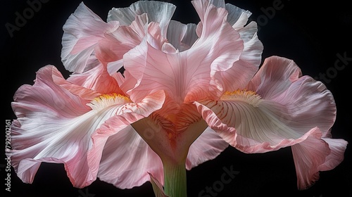 Delicate Pink Iris Blossom in Spring