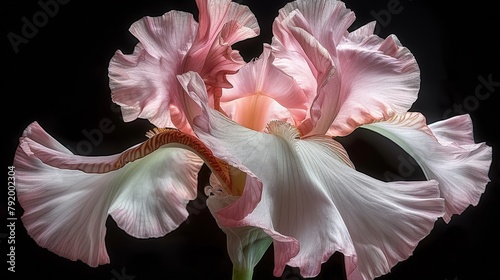 Delicate Pink Iris Blossom in Spring