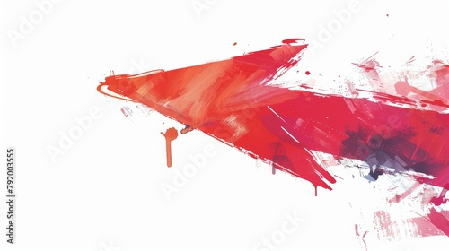 Artistic hand-drawn red arrow soaring upwards, isolated on white, symbolizing progress, direction, and positive momentum in a personal and approachable style photo