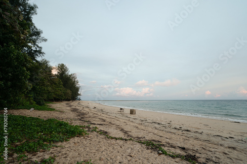 View of Mai Khao Beach, Phuket in the morning.