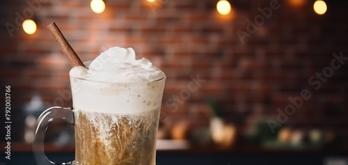 Hot chocolate drink with whipped cream