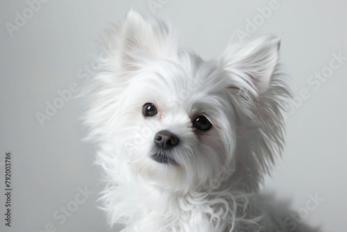 Cute Fluffy Pet Posing in Studio Photography Poster