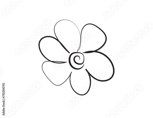 Vector icon - chamomile (flower). Children's creativity