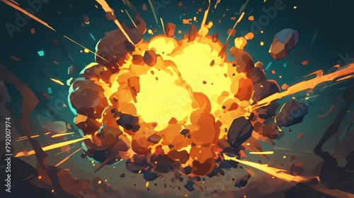 Icon depicting an explosion in a 2d format