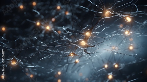Delve into the intricate network of conceptual brain neurons, depicting the essence of insight and cognition, captured with stunning clarity in HD detail 