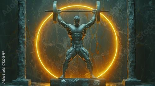 marble weightlifter at the Olympic Games