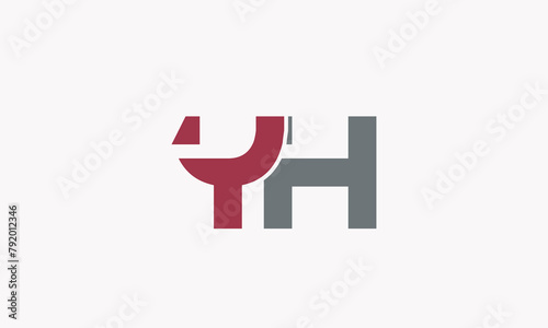 Alphabet letters Initials Monogram logo YH, HY, Y and H