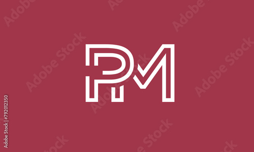 Alphabet letters Initials Monogram logo MP, PM, M and P